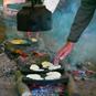 Cook food on campfire